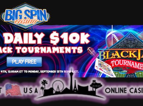 BigSpinCasino Turnamen Blackjack $10k Harian Gratis Berjalan untuk September